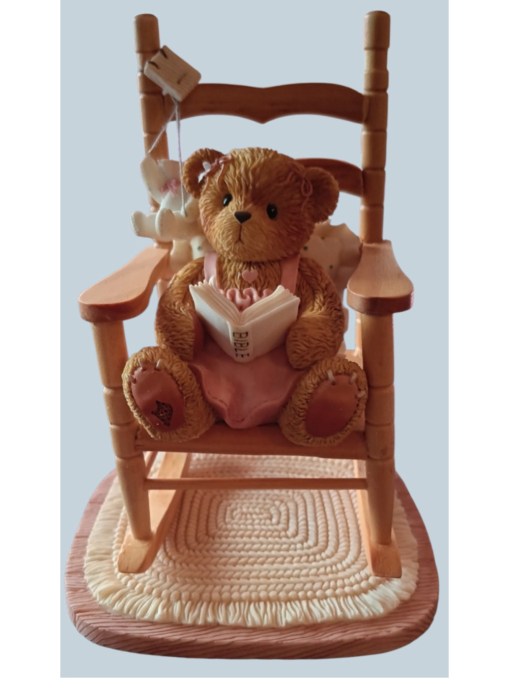 NIB Lucy Decorative Teddy Bear Figurine in Rocking Chair Brown Beige 676918